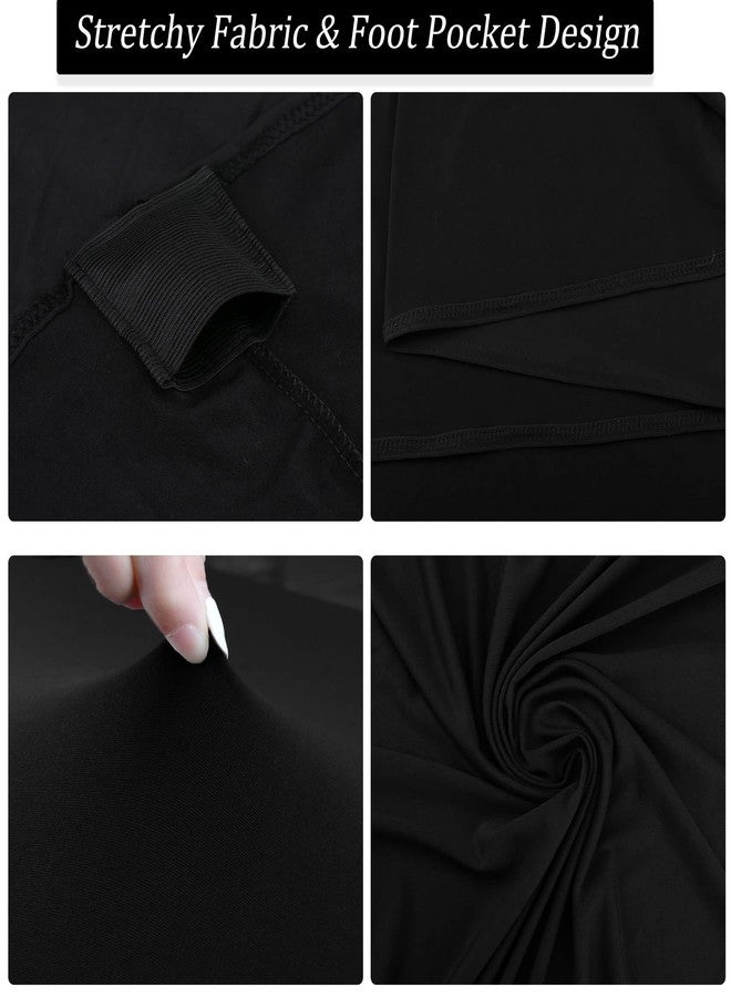Fivenl 4 Pack 5FT Round Spandex Tablecloth, 60 Inch Black, Stretchable Table Cover, Washable and Wrinkle Resistant, Fitted Round Table for Wedding, Banquet, Birthday, Party, Restaurant - Image 3